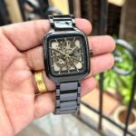 Premium Black Skeleton Dial Watch for Men